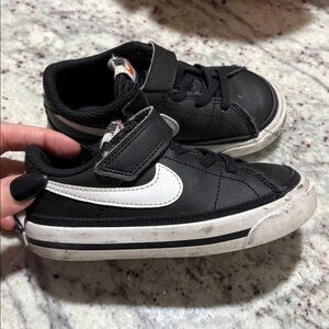 Nike Court Legacy Black and White Toddler Sneakers